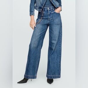 GAP Cult Gaia High Rise Stride Chain Blue Wide-Leg Jeans Size 31